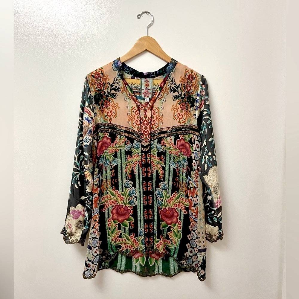 Johnny Was Silk Tunic Blouse 🩷